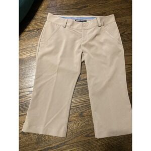 EUC Under Armour Womens Golf Performance Cropped Khaki Tan Capri Pants Size 8